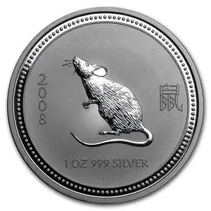 2008 2oz Australian Perth Mint Silver Lunar: Year of the Mouse (2)